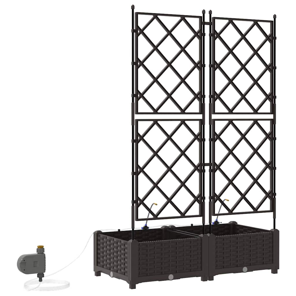 Vrtna saksija 2 pcs Smeđa 80 x 40 x 126 cm Plastika