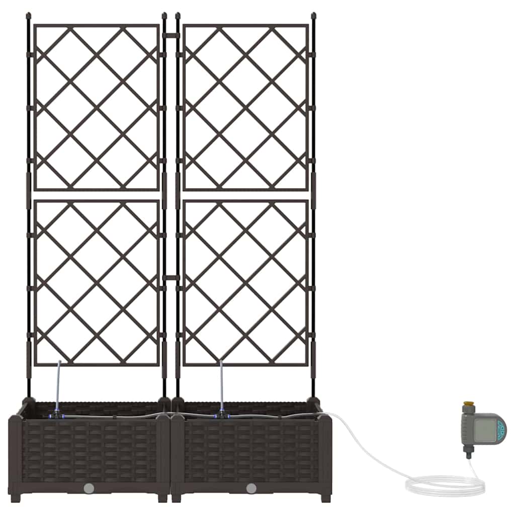 Vrtna saksija 2 pcs Smeđa 80 x 40 x 126 cm Plastika
