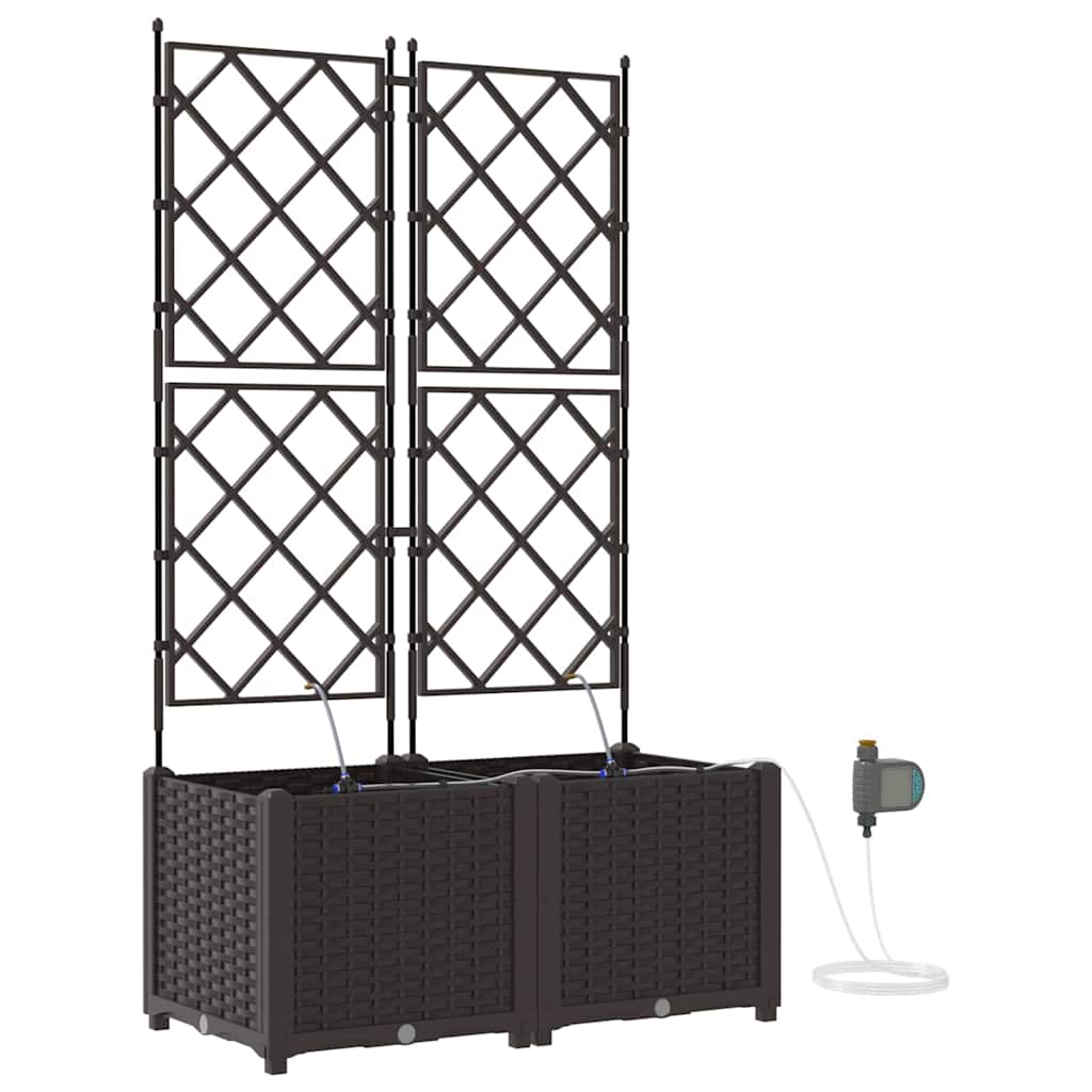 Vrtna saksija 2 pcs Smeđa 80 x 40 x 142 cm Plastika