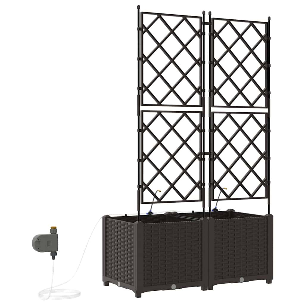 Vrtna saksija 2 pcs Smeđa 80 x 40 x 142 cm Plastika