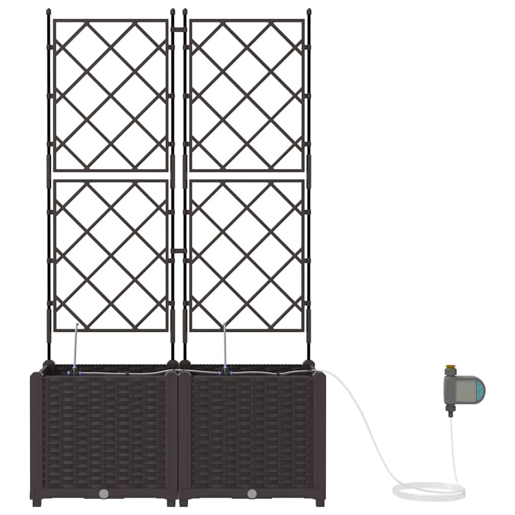 Vrtna saksija 2 pcs Smeđa 80 x 40 x 142 cm Plastika