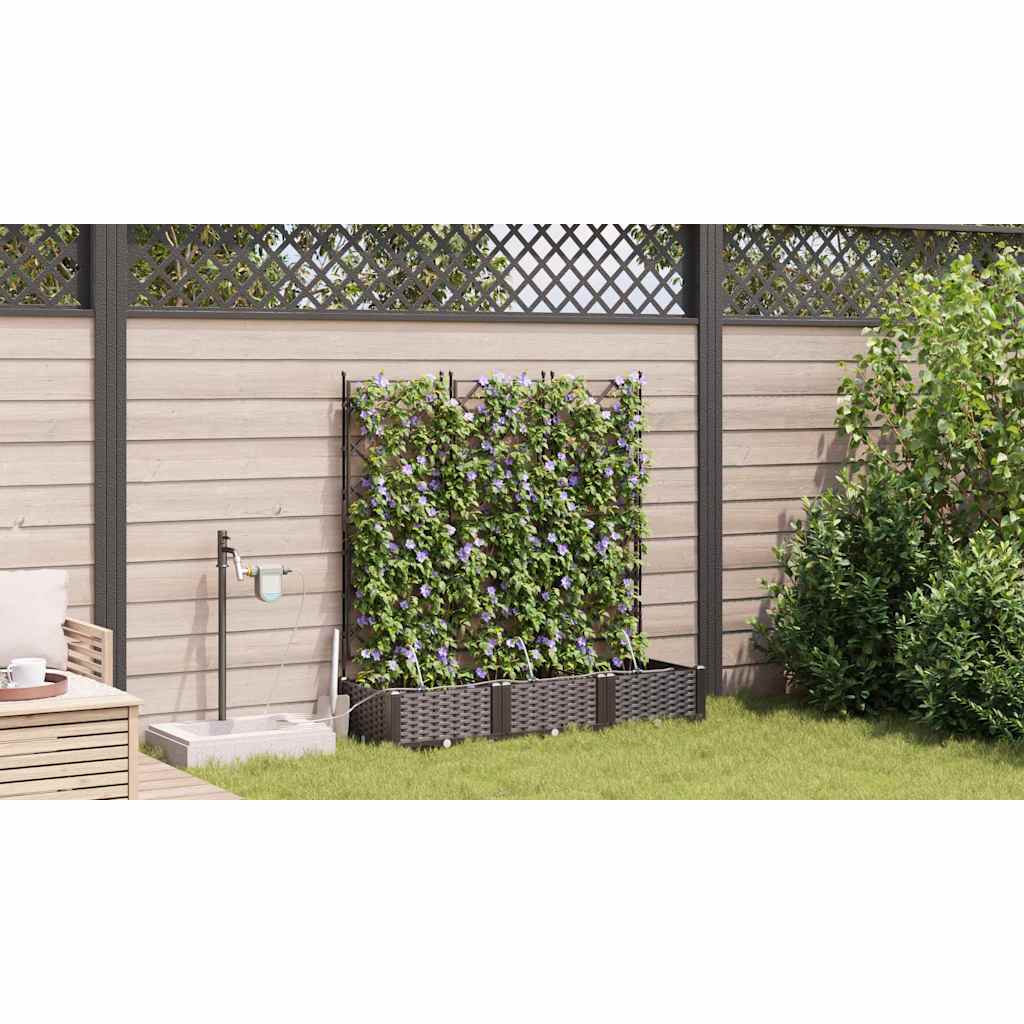 Vrtna saksija 3 pcs Smeđa 120 x 40 x 126 cm Plastika