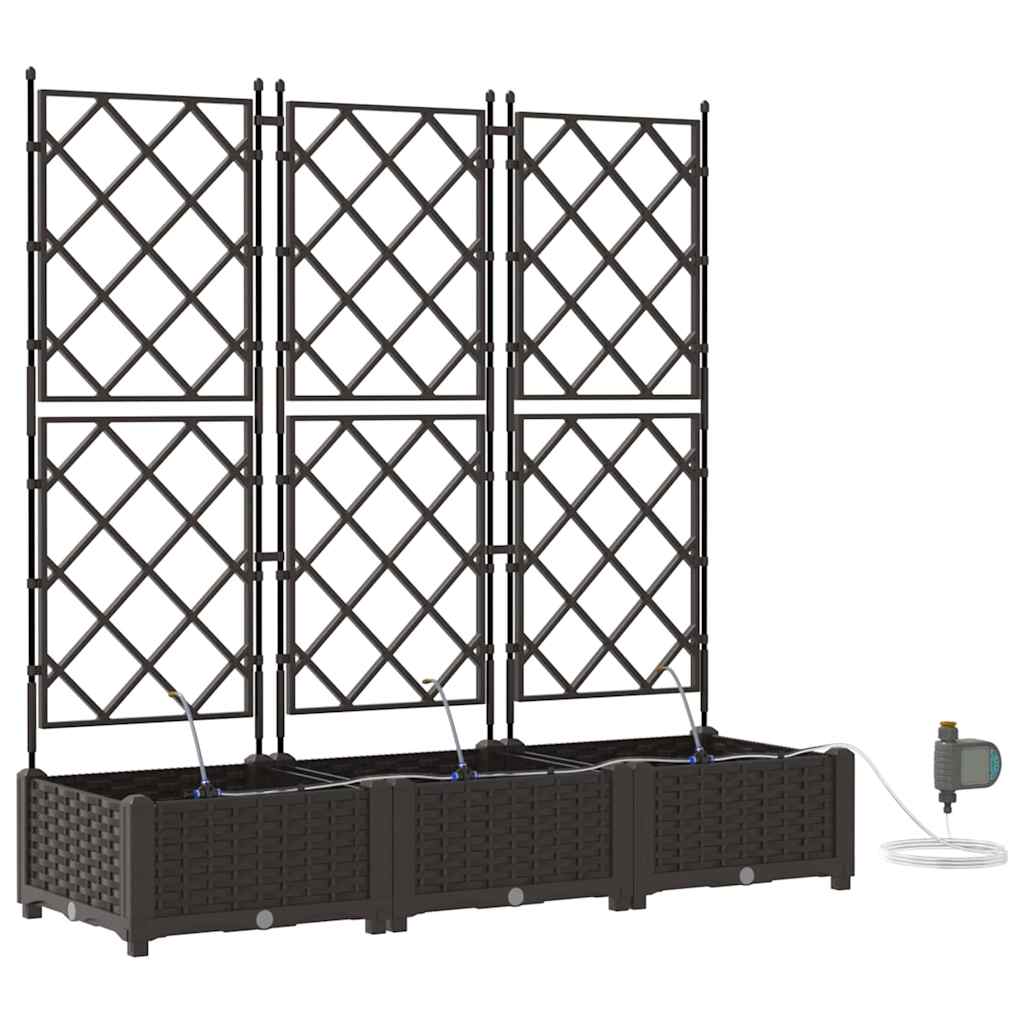 Vrtna saksija 3 pcs Smeđa 120 x 40 x 126 cm Plastika
