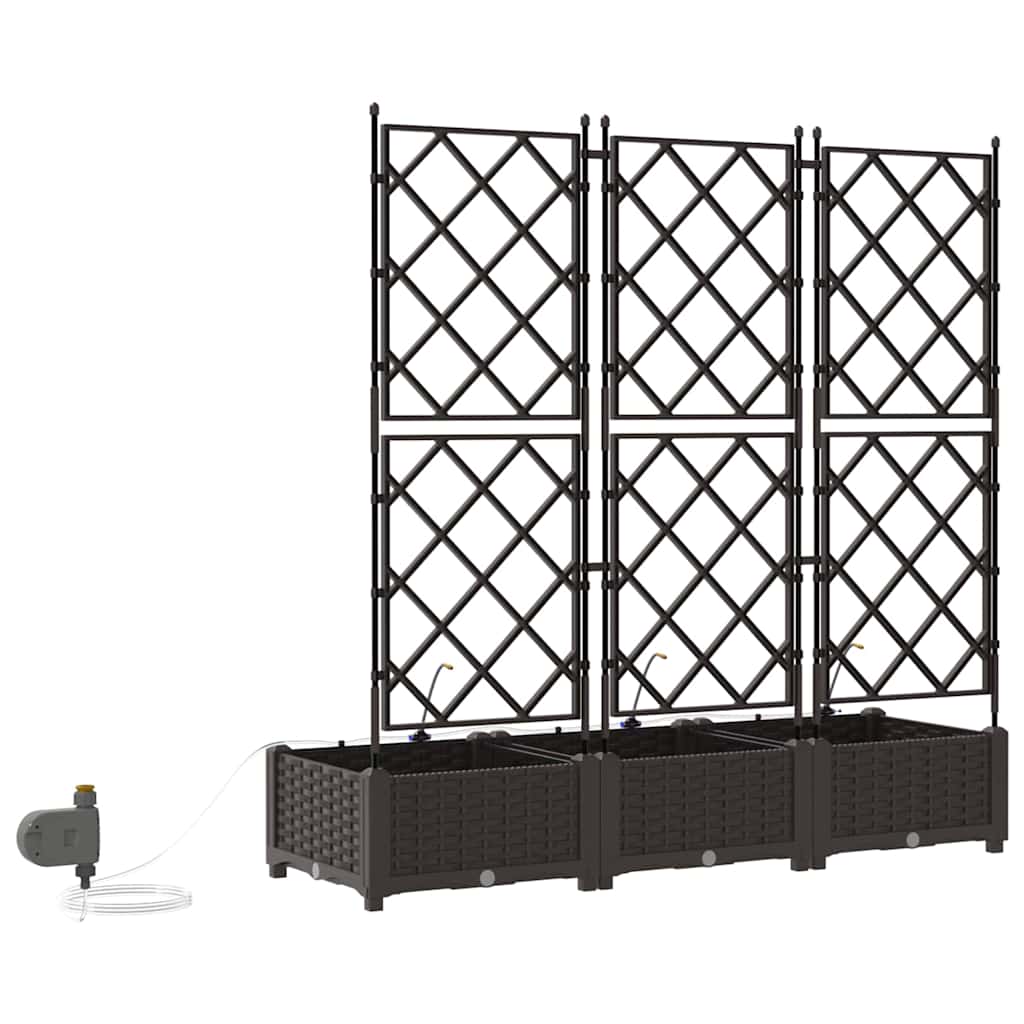 Vrtna saksija 3 pcs Smeđa 120 x 40 x 126 cm Plastika