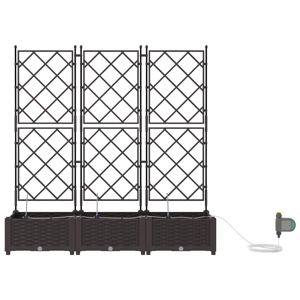 Vrtna saksija 3 pcs Smeđa 120 x 40 x 126 cm Plastika