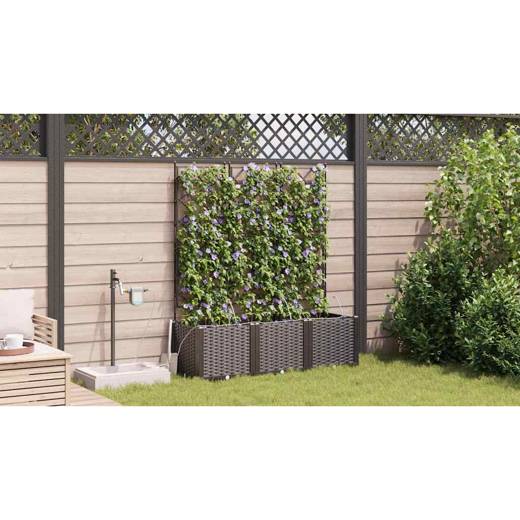 Vrtna saksija 3 pcs Smeđa 120 x 40 x 142 cm Plastika