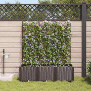 Vrtna saksija 3 pcs Smeđa 120 x 40 x 142 cm Plastika