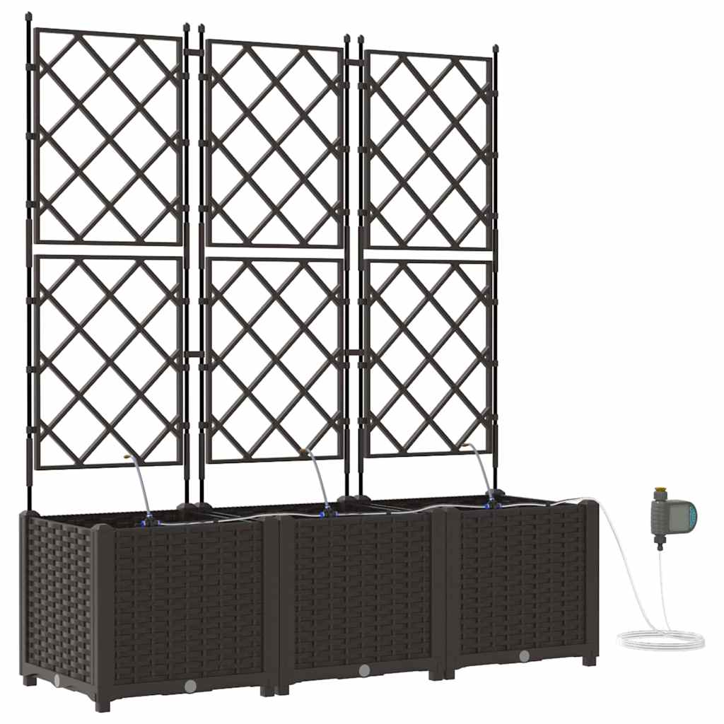 Vrtna saksija 3 pcs Smeđa 120 x 40 x 142 cm Plastika