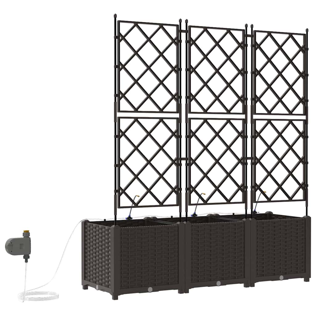 Vrtna saksija 3 pcs Smeđa 120 x 40 x 142 cm Plastika