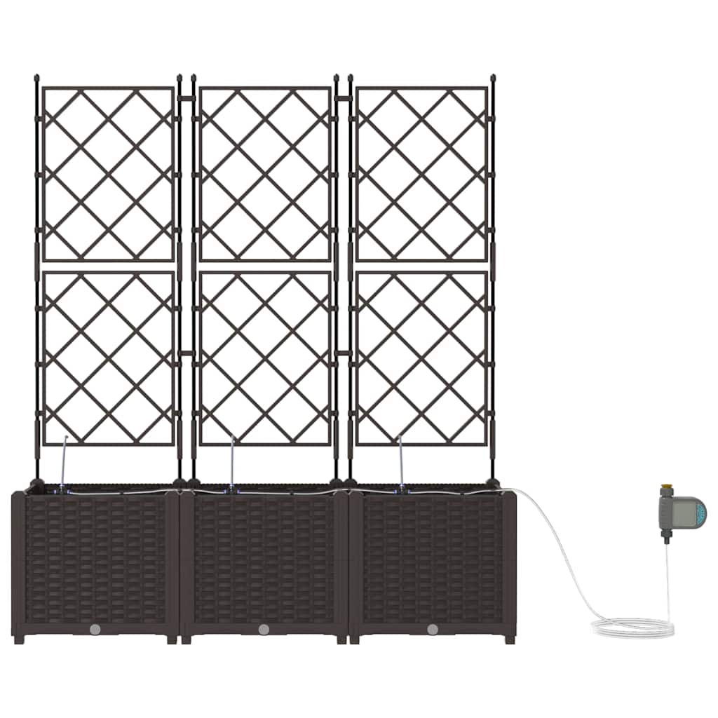 Vrtna saksija 3 pcs Smeđa 120 x 40 x 142 cm Plastika
