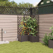 Vrtna saksija 3 pcs Smeđa 80 x 80 x 142 cm Plastika