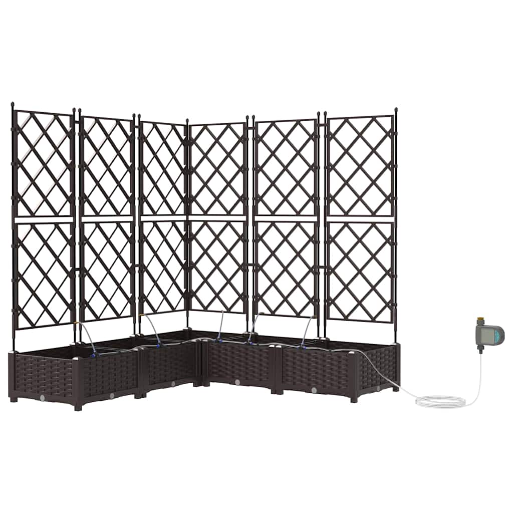 Vrtna saksija 5 pcs Smeđa 120 x 120 x 126 cm Plastika