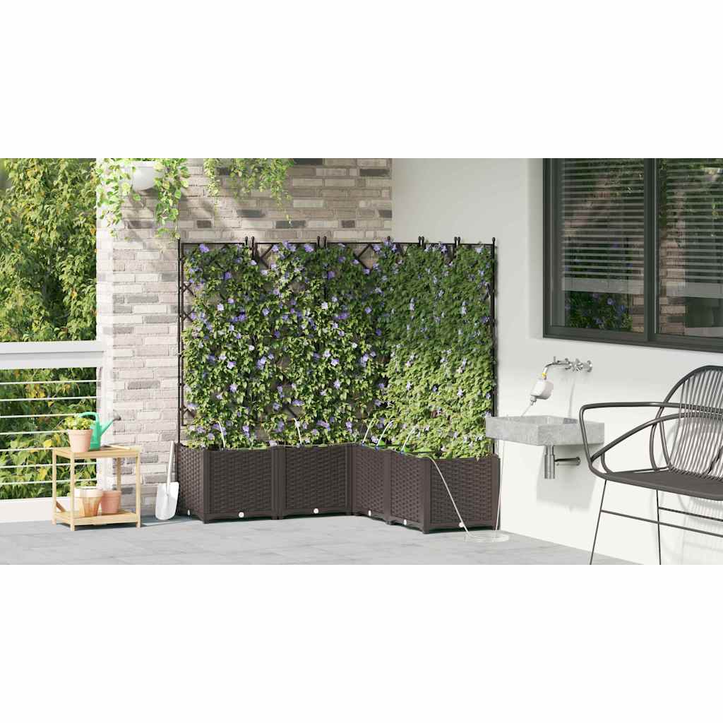Vrtna saksija 5 pcs Smeđa 120 x 120 x 142 cm Plastika