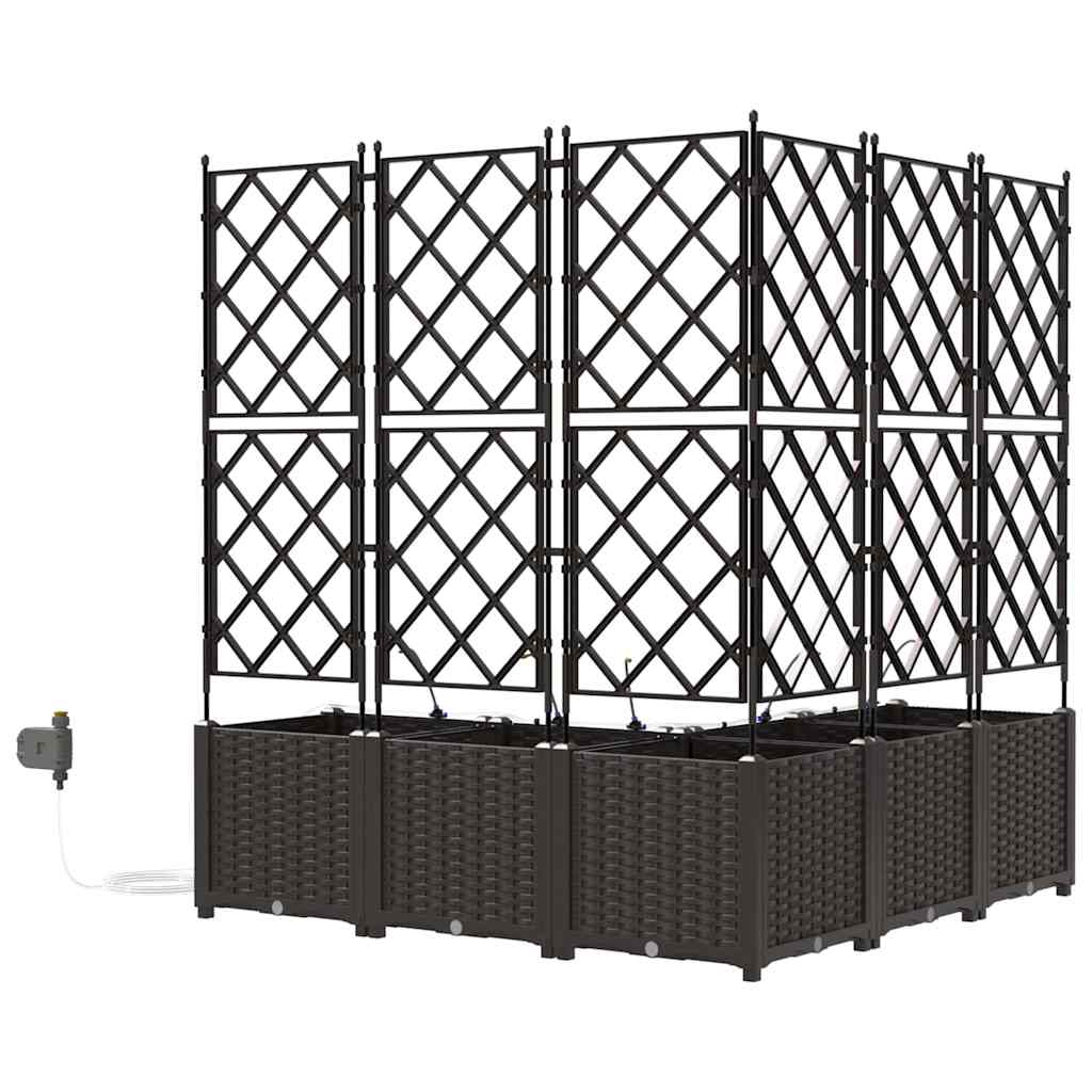 Vrtna saksija 5 pcs Smeđa 120 x 120 x 142 cm Plastika