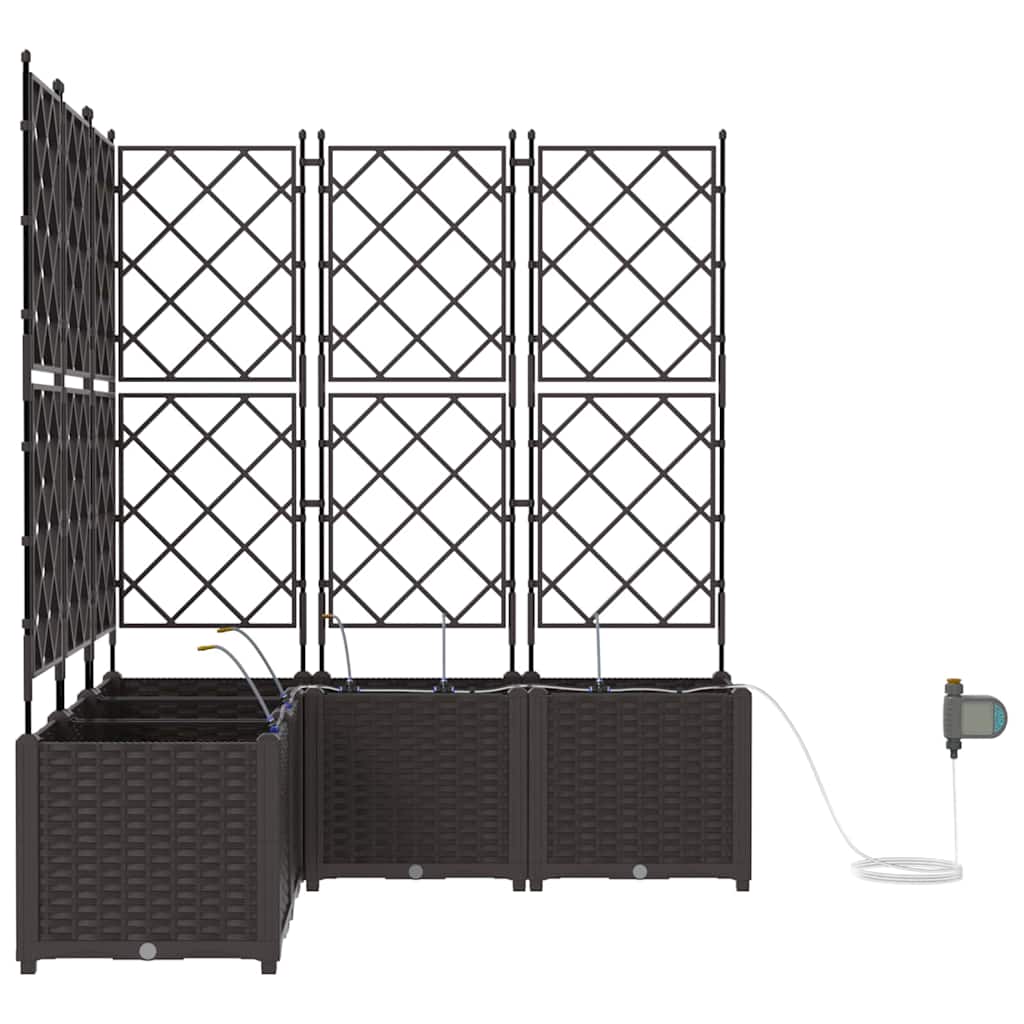 Vrtna saksija 5 pcs Smeđa 120 x 120 x 142 cm Plastika