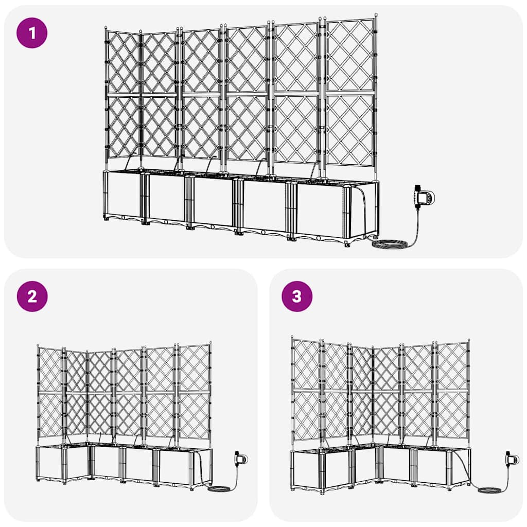 Vrtna saksija 5 pcs Smeđa 120 x 120 x 142 cm Plastika