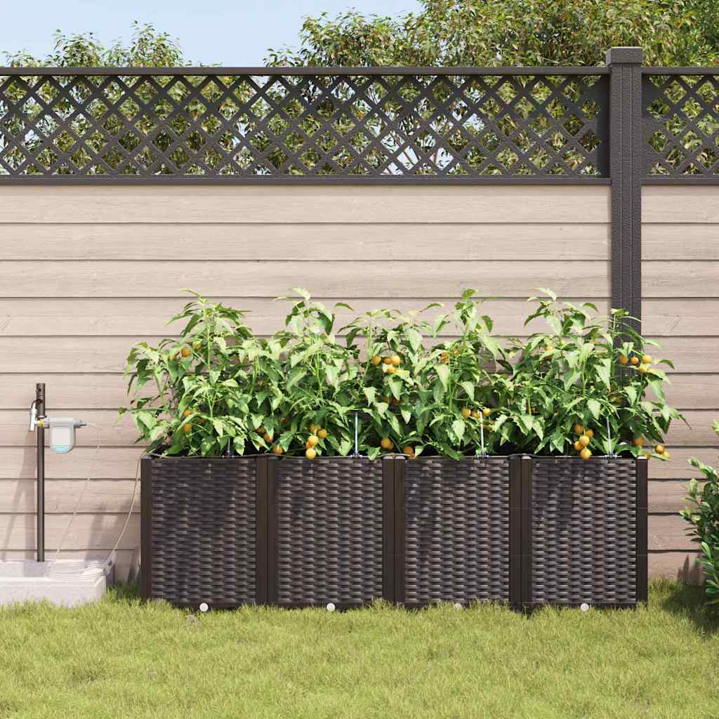 Vrtna saksija 4 pcs Smeđa 160 x 40 x 52 cm Plastika