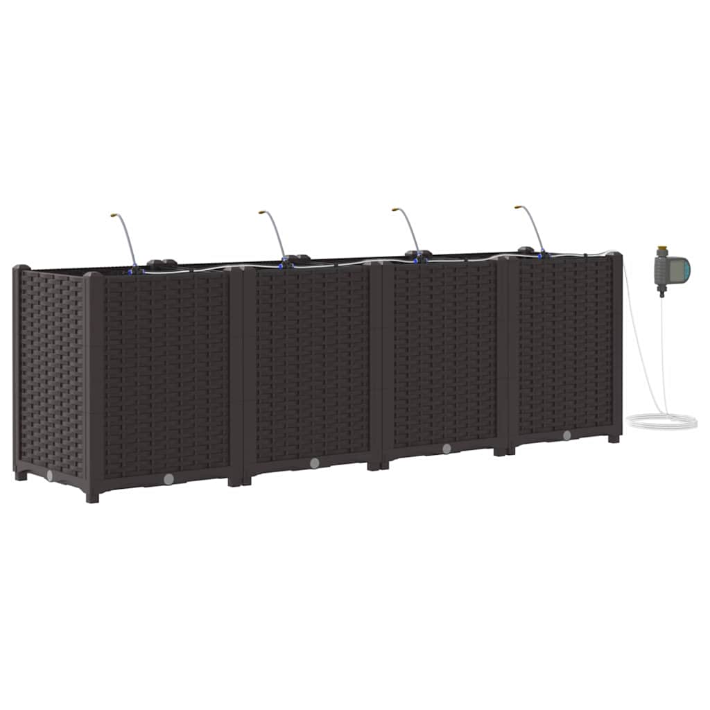 Vrtna saksija 4 pcs Smeđa 160 x 40 x 52 cm Plastika