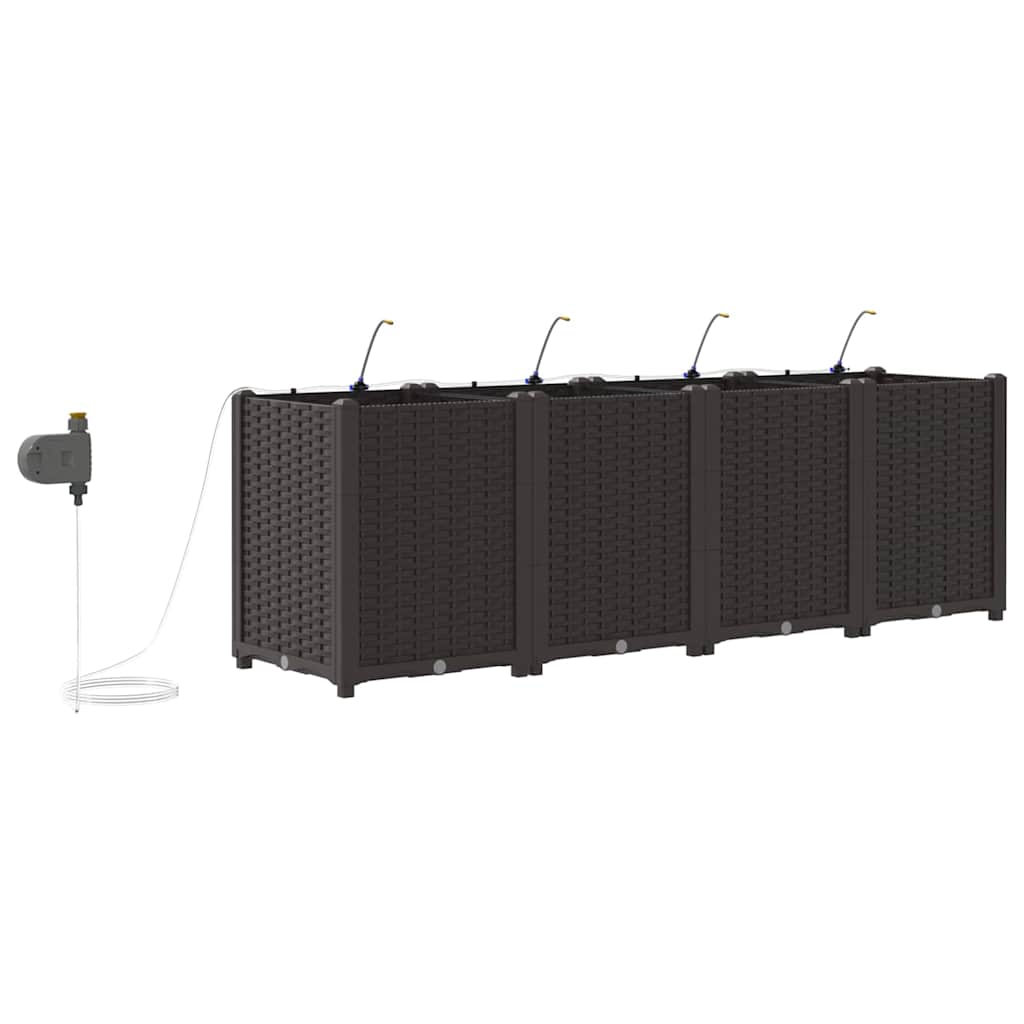 Vrtna saksija 4 pcs Smeđa 160 x 40 x 52 cm Plastika