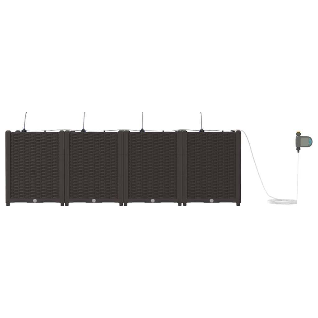 Vrtna saksija 4 pcs Smeđa 160 x 40 x 52 cm Plastika
