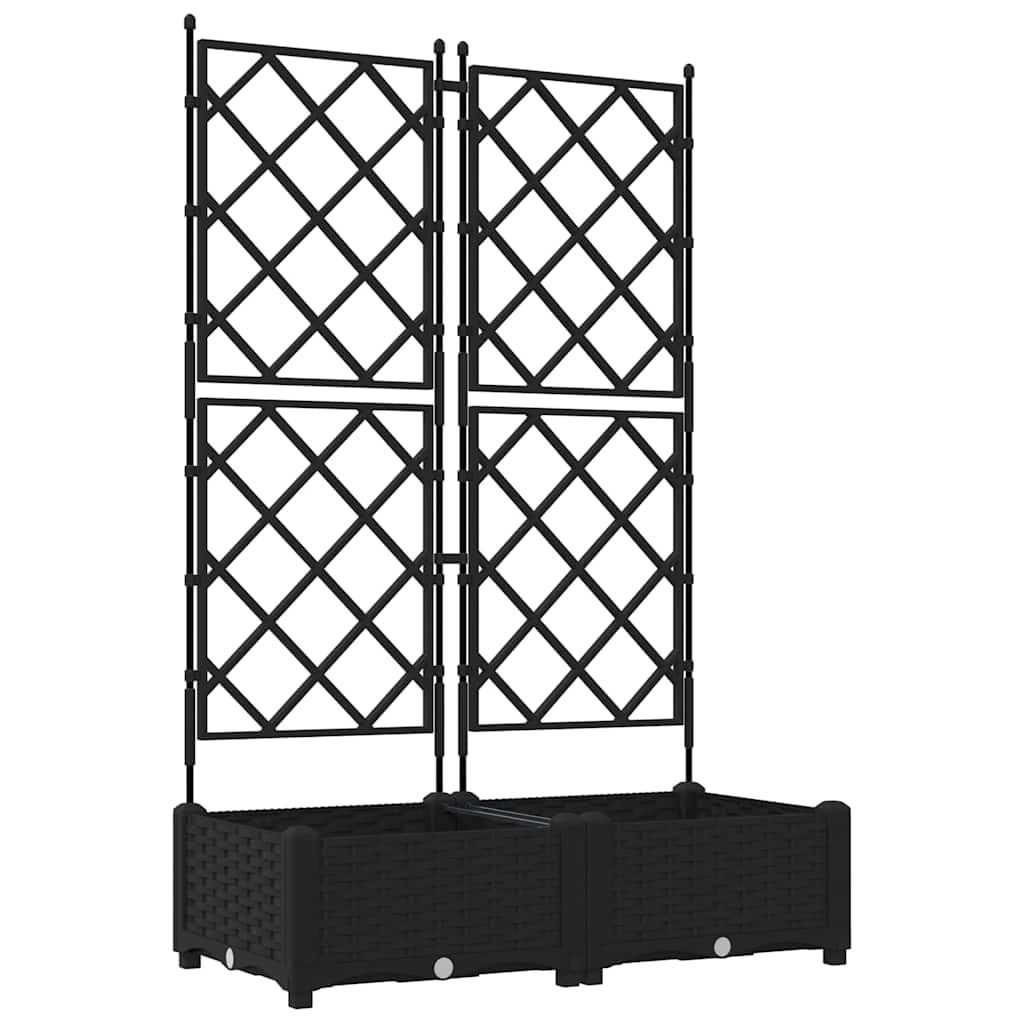 Vrtna saksija 2 pcs Crna 80 x 40 x 125,5 cm Plastika