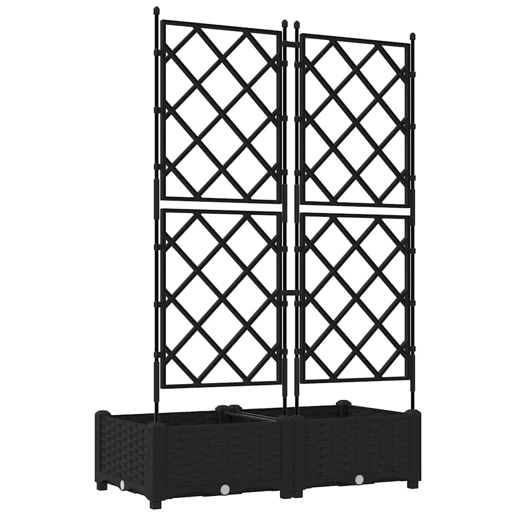 Vrtna saksija 2 pcs Crna 80 x 40 x 125,5 cm Plastika