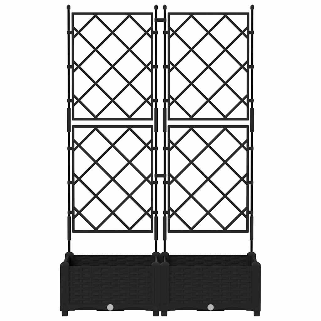 Vrtna saksija 2 pcs Crna 80 x 40 x 125,5 cm Plastika