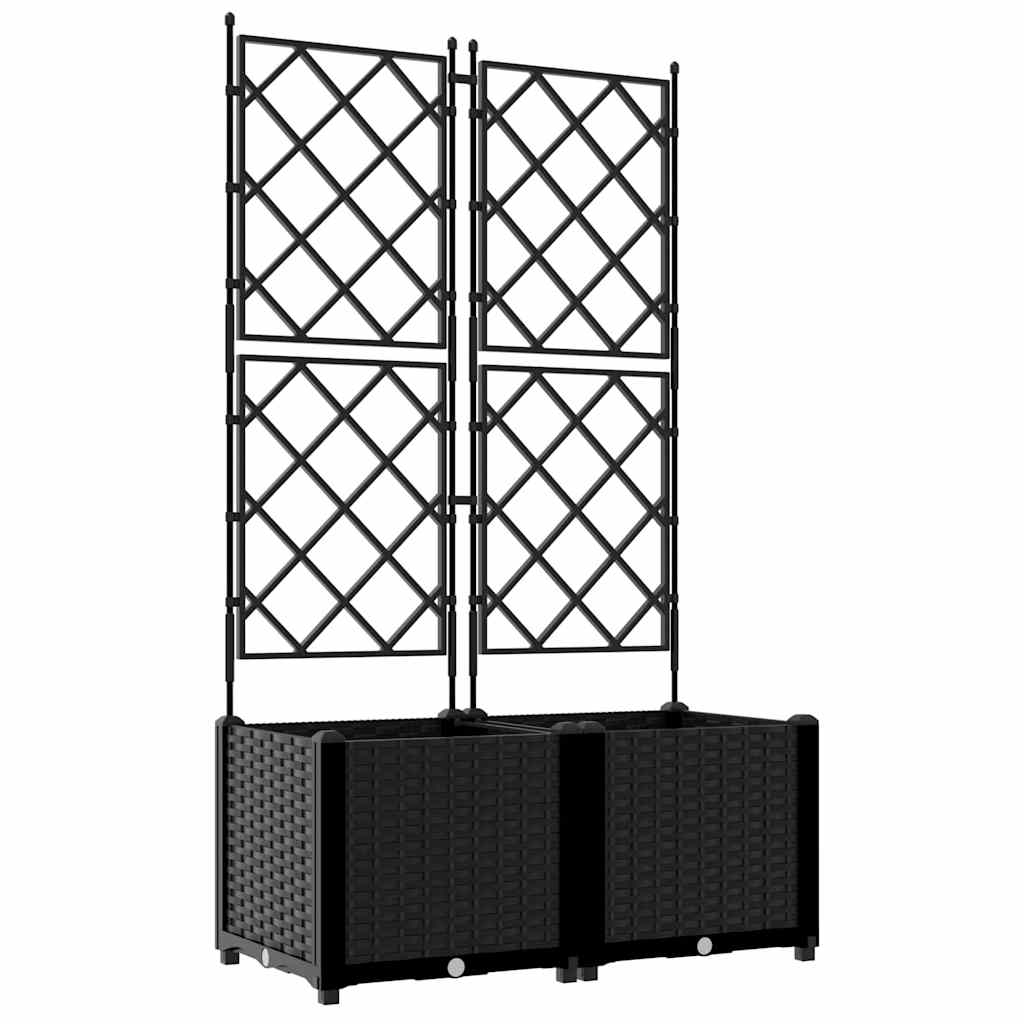 Vrtna saksija 2 pcs Crna 80 x 40 x 143 cm Plastika