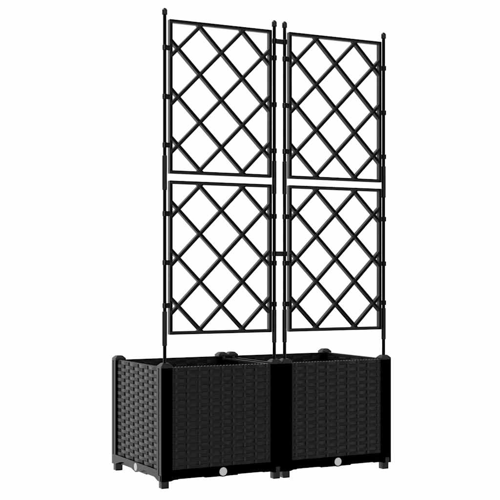 Vrtna saksija 2 pcs Crna 80 x 40 x 143 cm Plastika