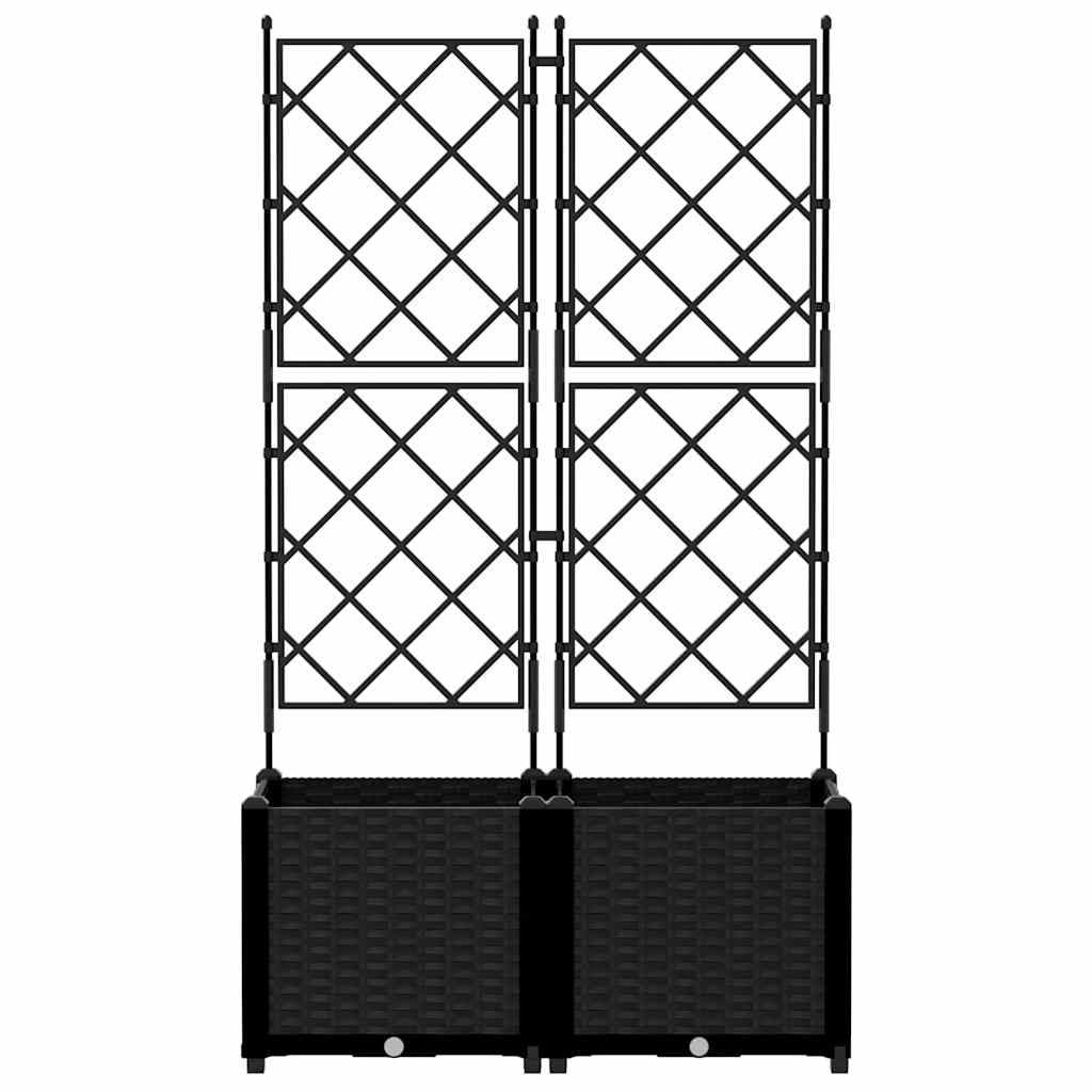 Vrtna saksija 2 pcs Crna 80 x 40 x 143 cm Plastika