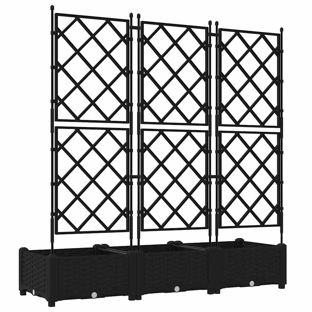Vrtna saksija 3 pcs Crna 120 x 40 x 125,5 cm Plastika