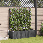 Vrtna saksija 3 pcs Crna 120 x 40 x 143 cm Plastika