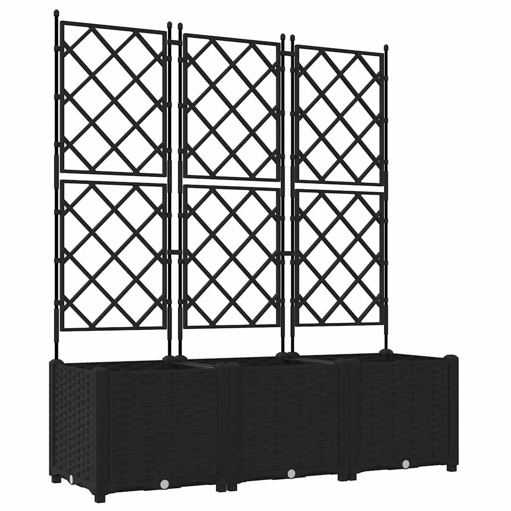 Vrtna saksija 3 pcs Crna 120 x 40 x 143 cm Plastika