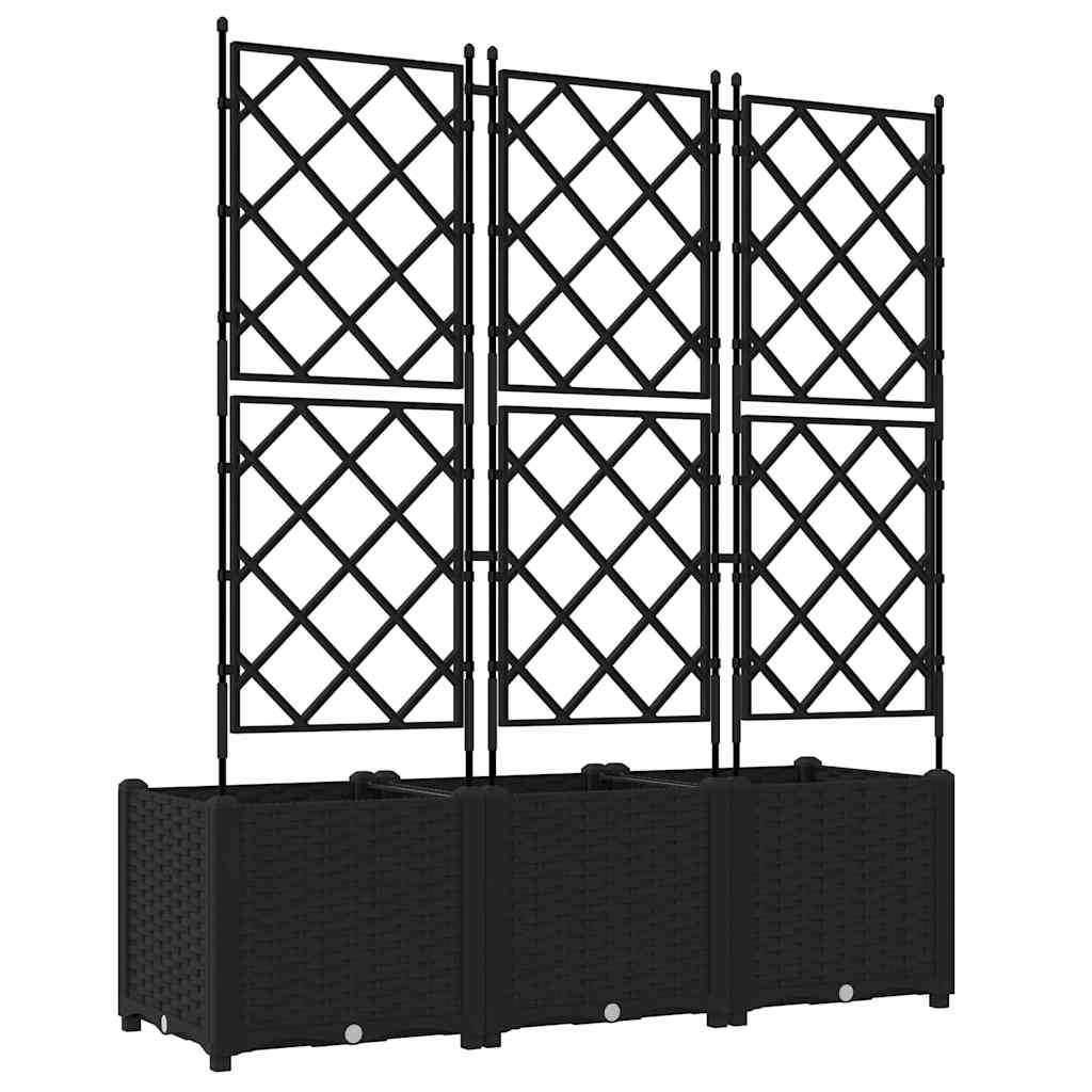 Vrtna saksija 3 pcs Crna 120 x 40 x 143 cm Plastika