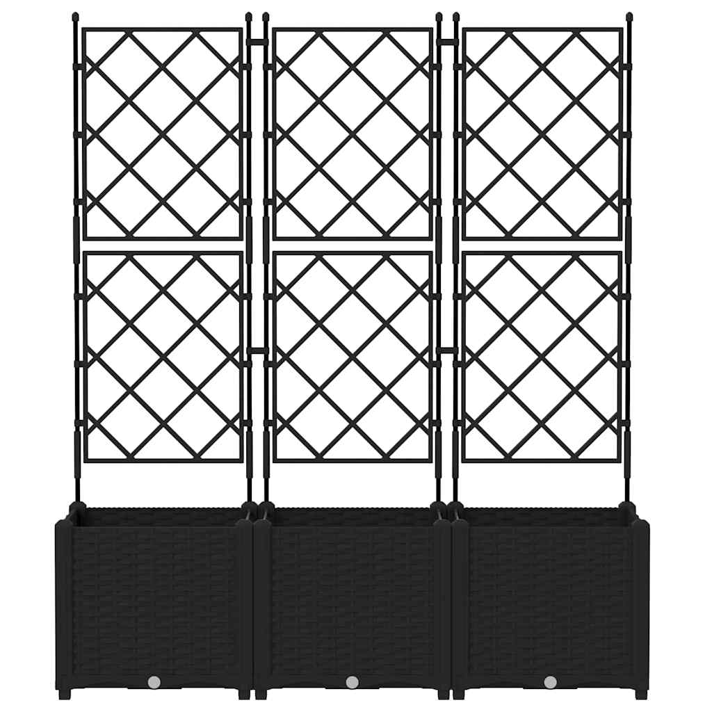 Vrtna saksija 3 pcs Crna 120 x 40 x 143 cm Plastika