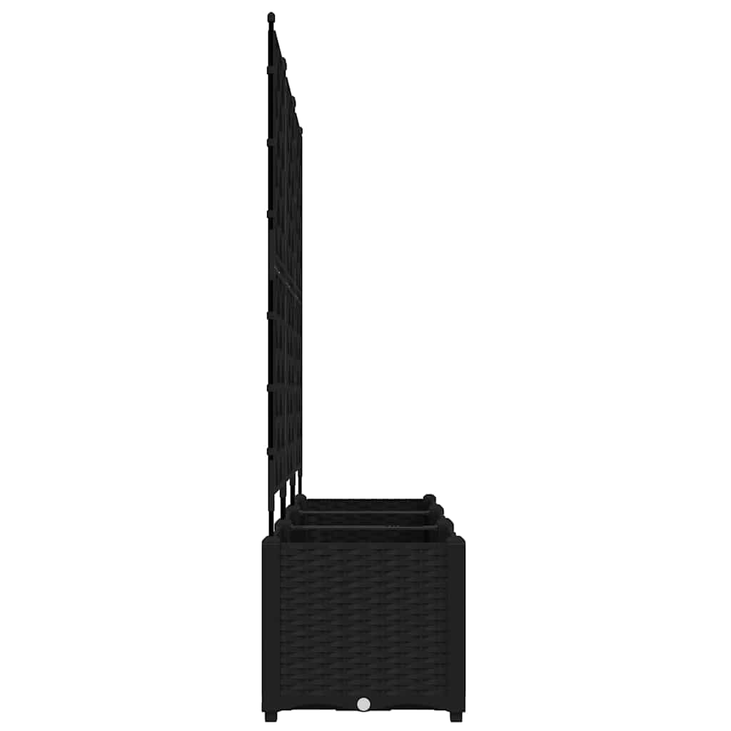 Vrtna saksija 3 pcs Crna 120 x 40 x 143 cm Plastika