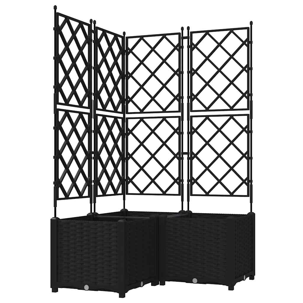 Vrtna saksija 3 kom. Crna 80 x 80 x 143 cm PP