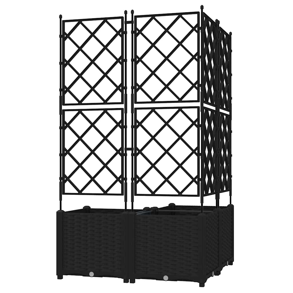 Vrtna saksija 3 kom. Crna 80 x 80 x 143 cm PP