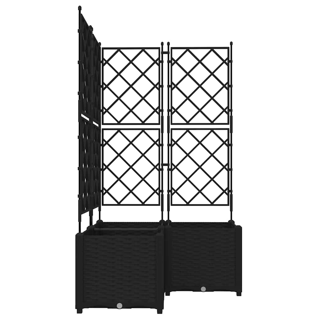 Vrtna saksija 3 kom. Crna 80 x 80 x 143 cm PP