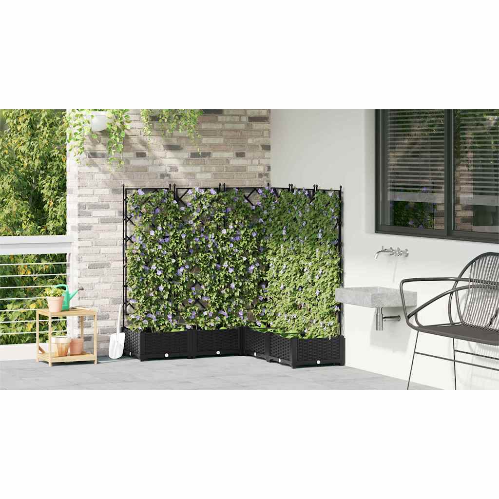 Vrtna saksija 5 pcs Crna 120 x 120 x 125,5 cm Plastika
