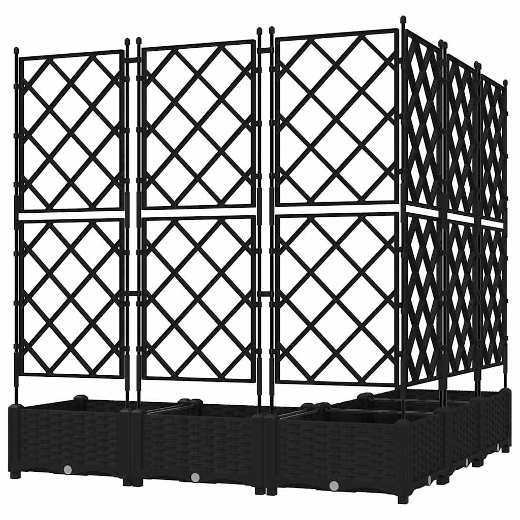 Vrtna saksija 5 pcs Crna 120 x 120 x 125,5 cm Plastika
