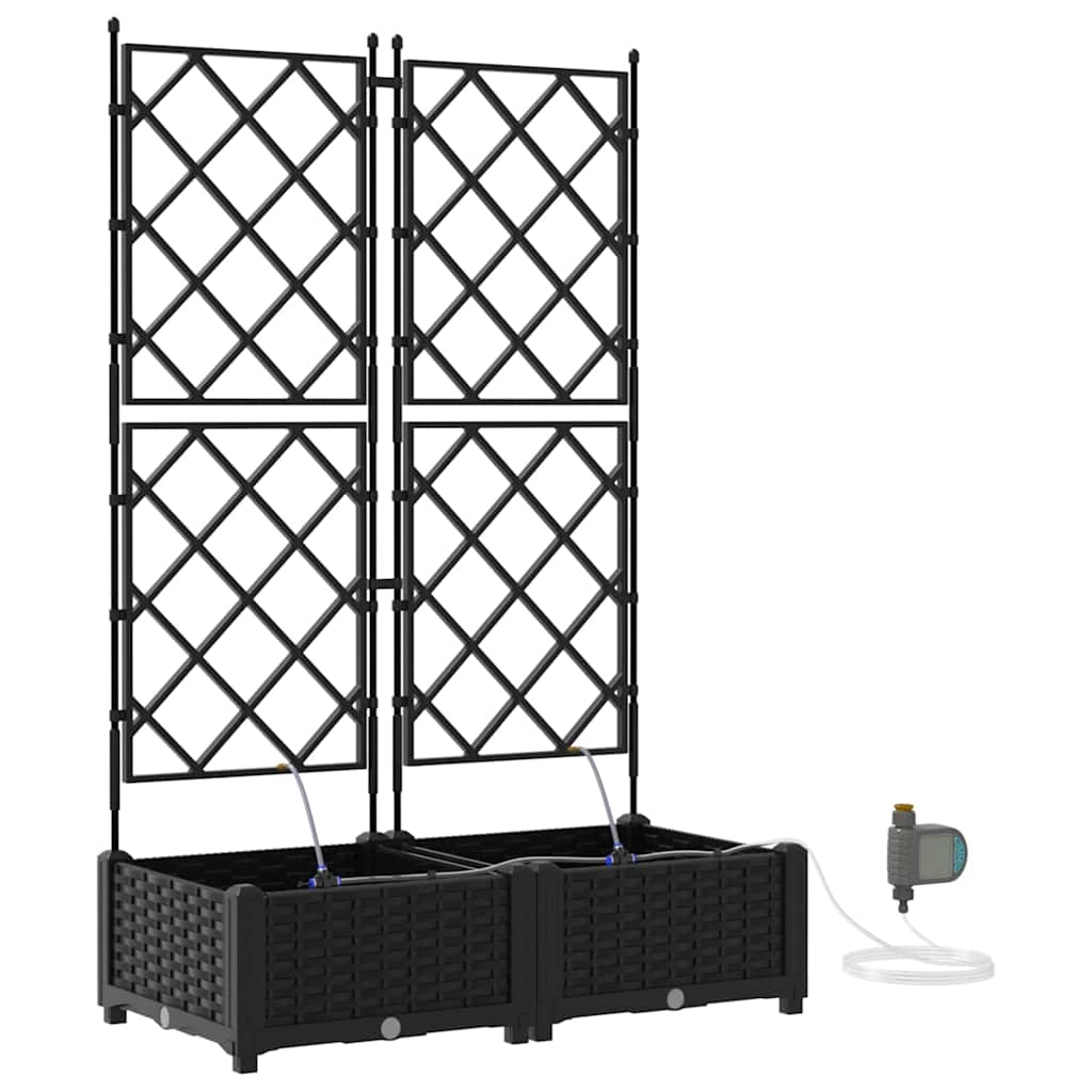 Vrtna saksija 2 pcs Crna 80 x 40 x 126 cm Plastika