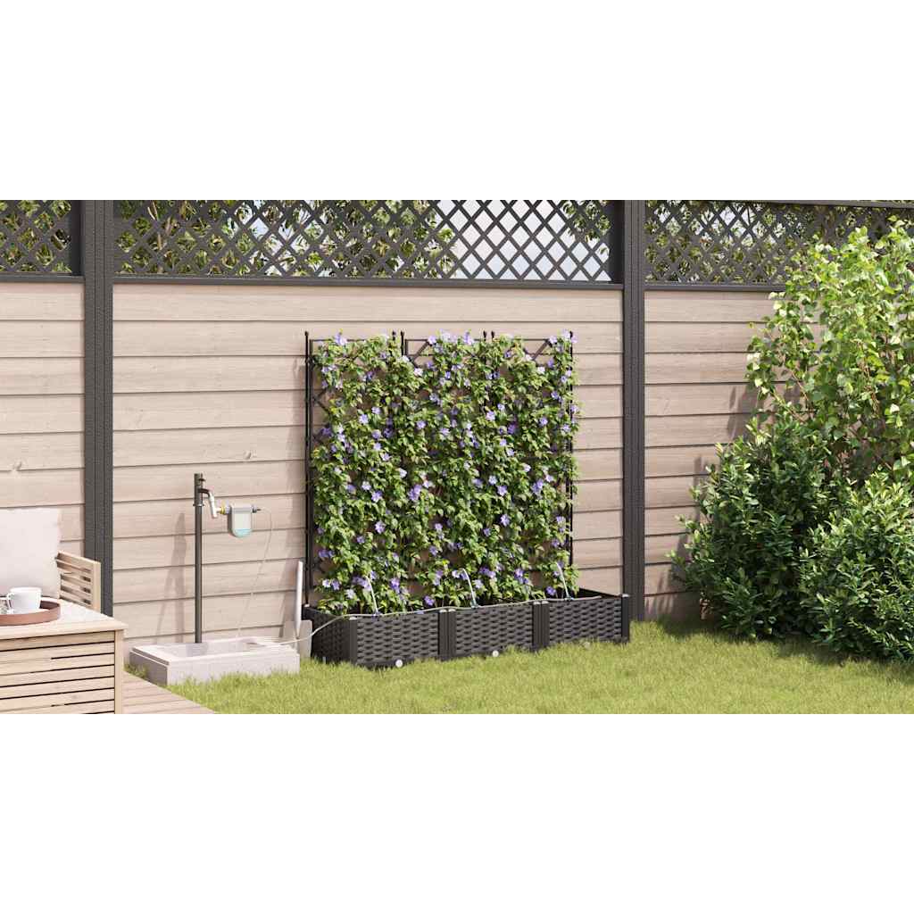 Vrtna saksija 3 pcs Crna 120 x 40 x 126 cm Plastika