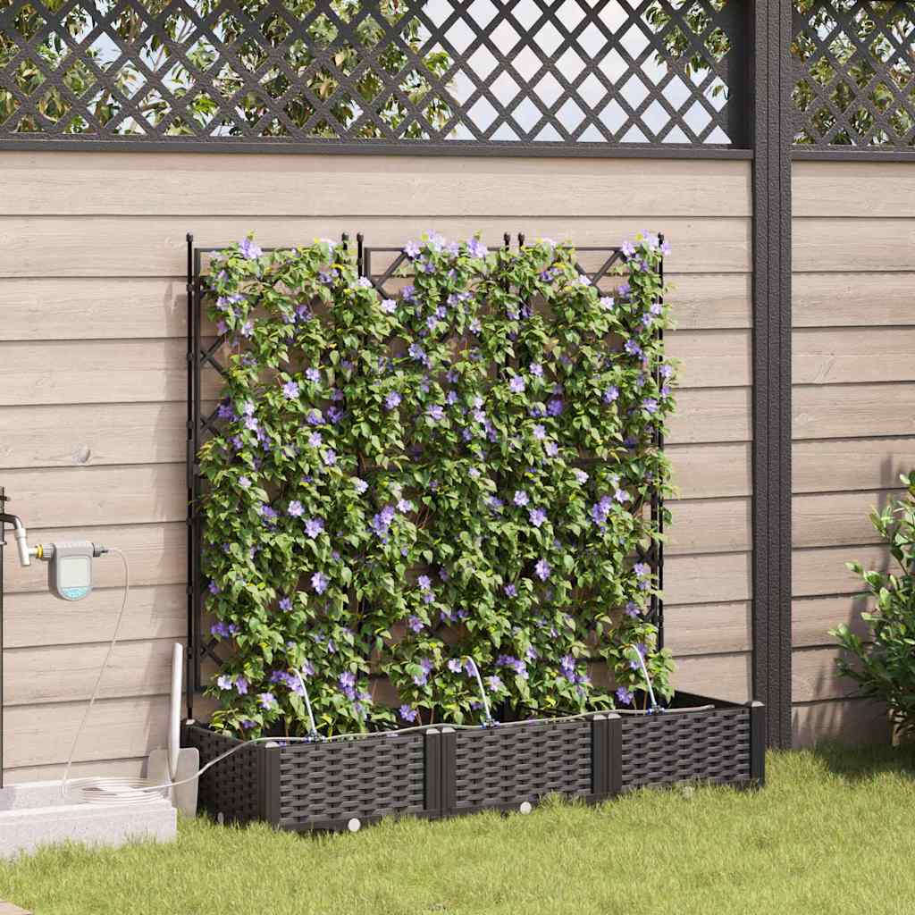 Vrtna saksija 3 pcs Crna 120 x 40 x 126 cm Plastika