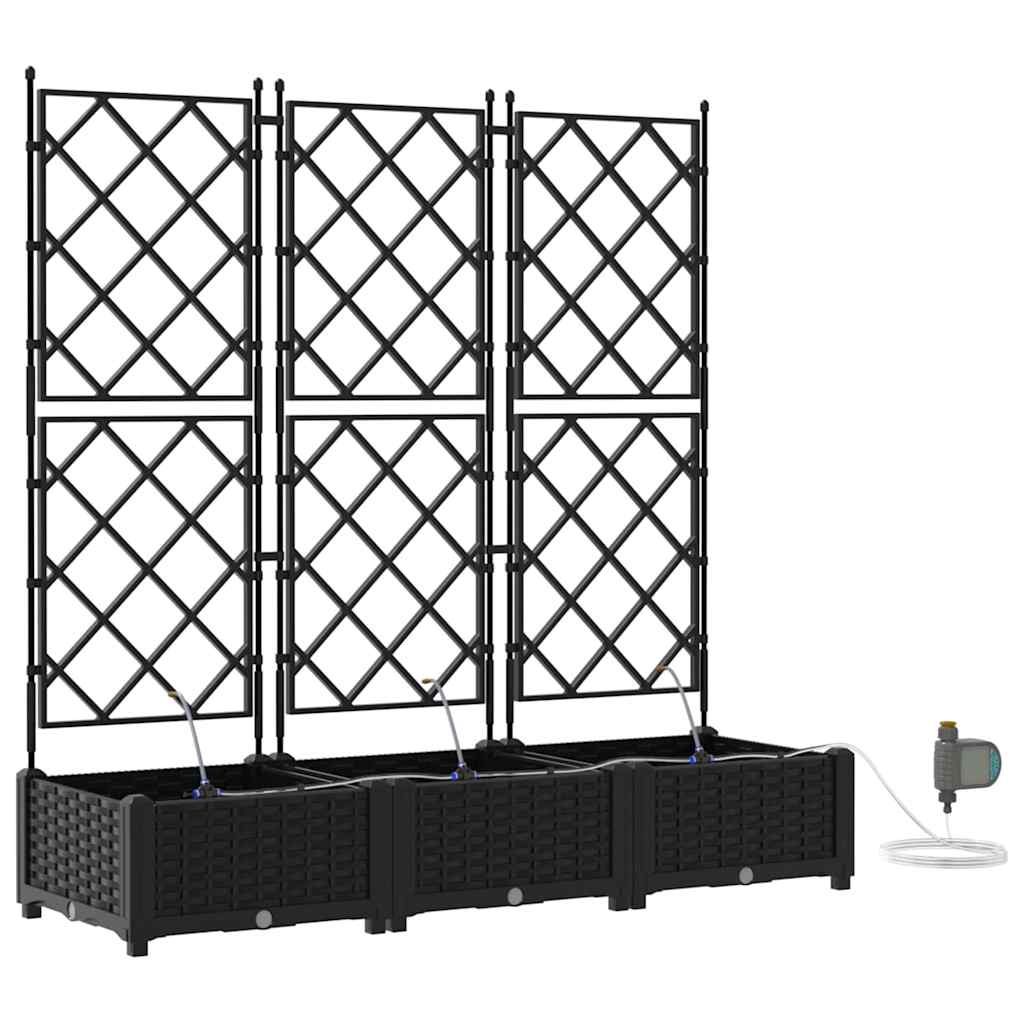 Vrtna saksija 3 pcs Crna 120 x 40 x 126 cm Plastika