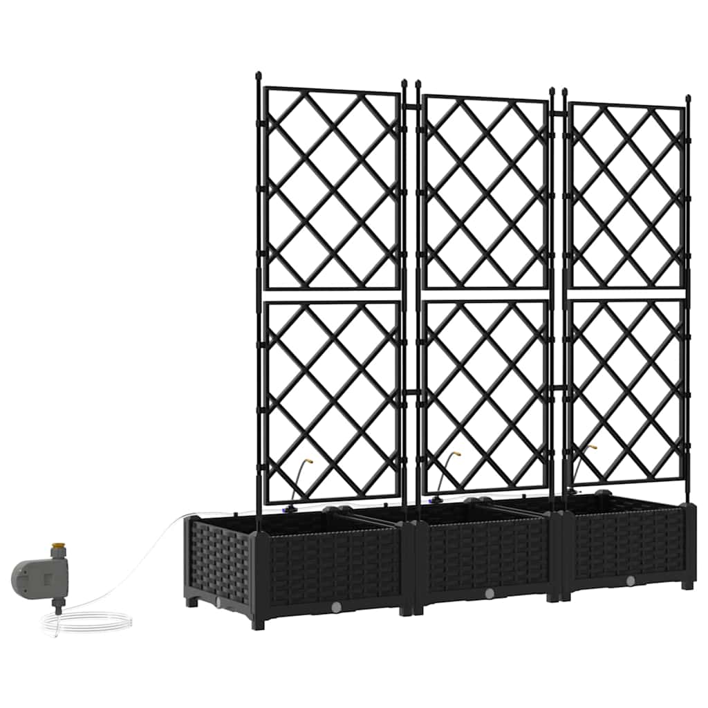 Vrtna saksija 3 pcs Crna 120 x 40 x 126 cm Plastika