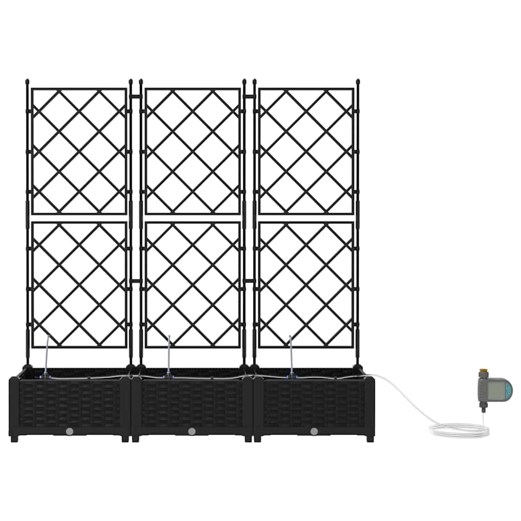 Vrtna saksija 3 pcs Crna 120 x 40 x 126 cm Plastika