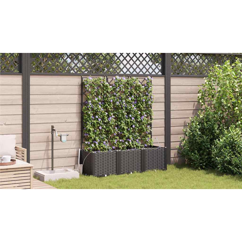 Vrtna saksija 3 pcs Crna 120 x 40 x 142 cm Plastika