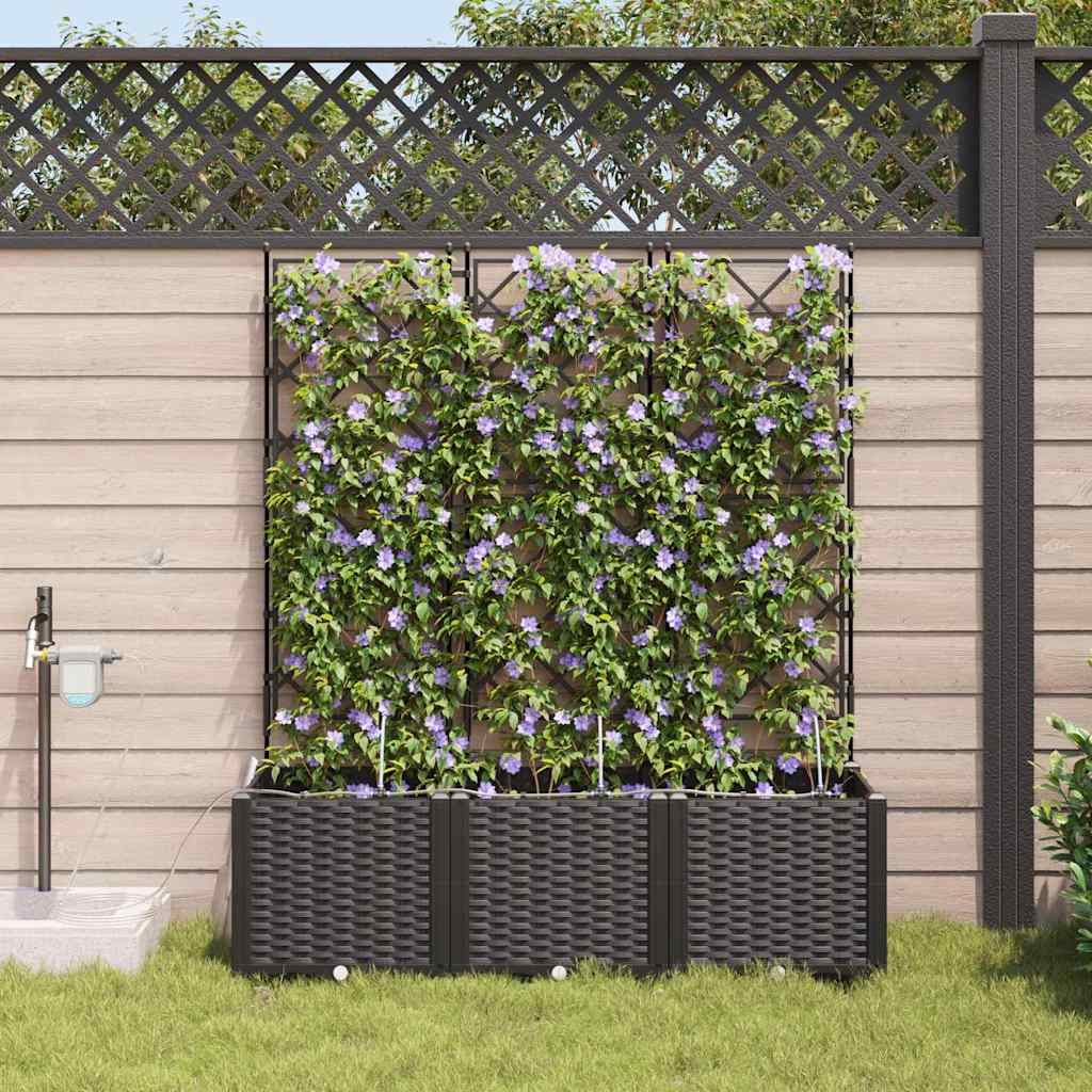 Vrtna saksija 3 pcs Crna 120 x 40 x 142 cm Plastika