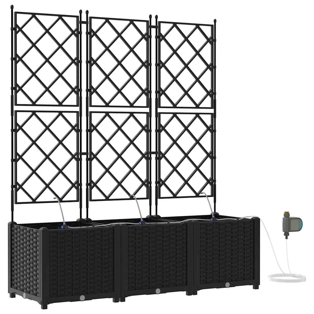 Vrtna saksija 3 pcs Crna 120 x 40 x 142 cm Plastika
